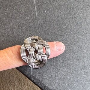 Elegant Silver and Crystal Brooch Set